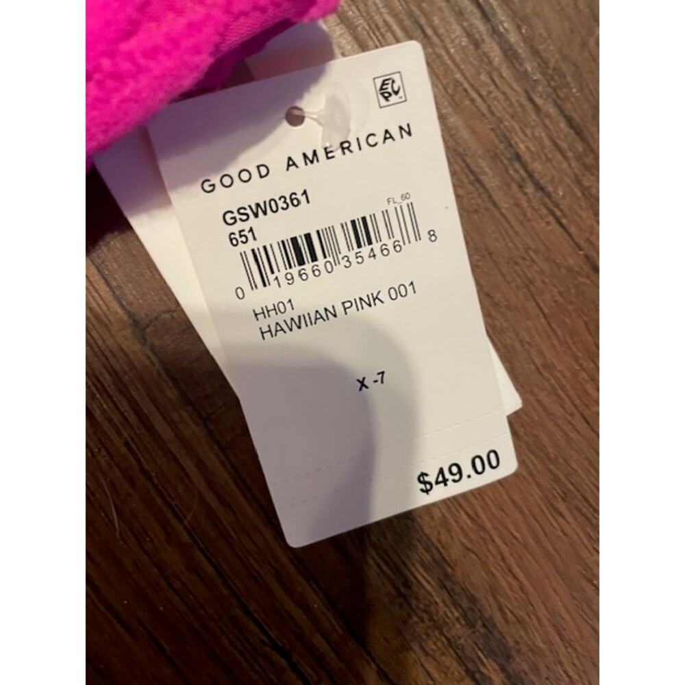 Good American Size 7 (4XL) Better Bikini Demi Top & Bottom Hawaiian Pink - Picture 3 of 5